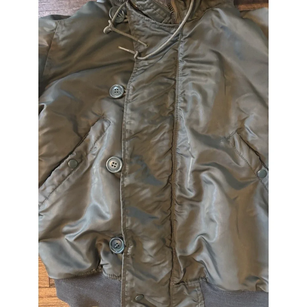 Vintage USAF N-2B Heavy Flying Bomber Jacket Mens Medium Fur Split Hood 6278F